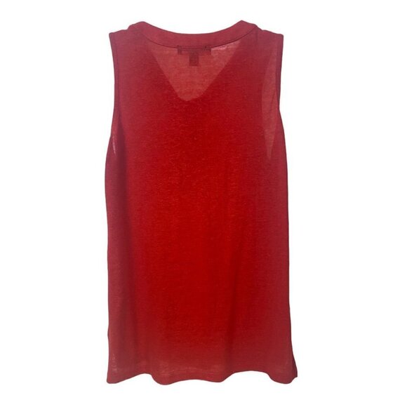 INC International Concept Linen Blend Lace Tie-Up Tank Top, Red,  Womens P/S - Picture 4 of 9